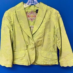 ROBERT GRAHAM Sz 6 Green Lightweight Short Jacket